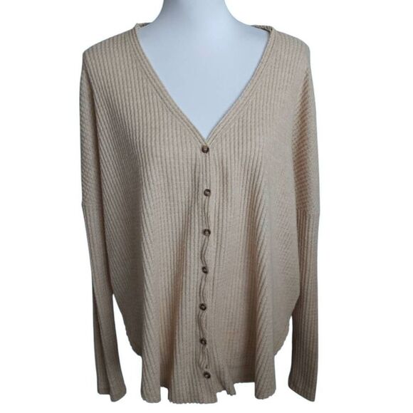URBAN OUTFITTERS THERMAL BEIGE BLOUSE SZ.S EUC. - Picture 3 of 11